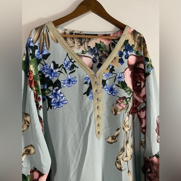 Shein - Floral Ruffle Hem Smock Maxi Dress - Picture 6 of 12